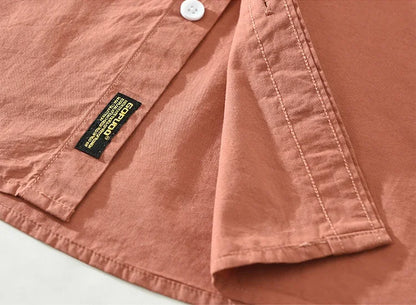 2025 Men’s Casual Cotton Shirt – Solid Color