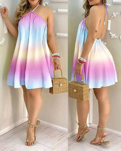 Vacation-Ready Tropical Print Dress