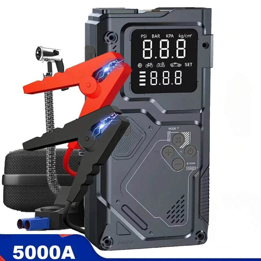 4000A Portable Car Jump Starter with 150PSI Tire Inflator & Built-In Air Compressor