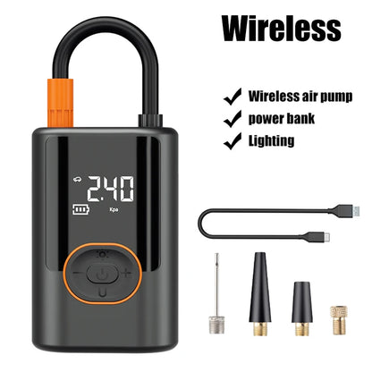 Wireless Digital Tire Inflator – Portable Car Air Compressor with LED Light
