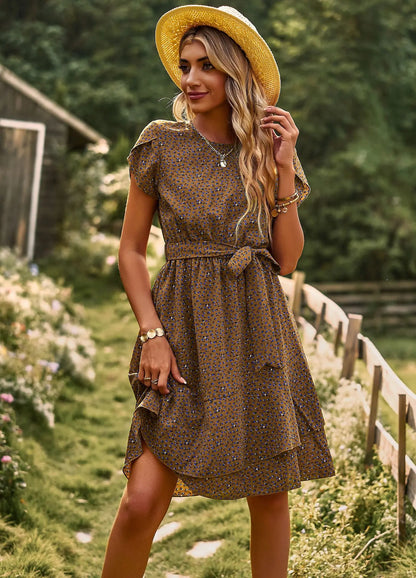 FloraFemme High Waist Pleated Dress