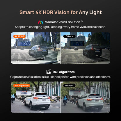 全新70mai 4K行车记录仪A810S HDR超级电容 4G LTE Wi-Fi 6 语音控制 GPS ADAS 70迈A810S是70迈A810的升级版