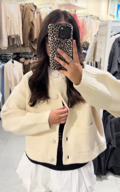 Elegant Striped V-Neck Cardigan