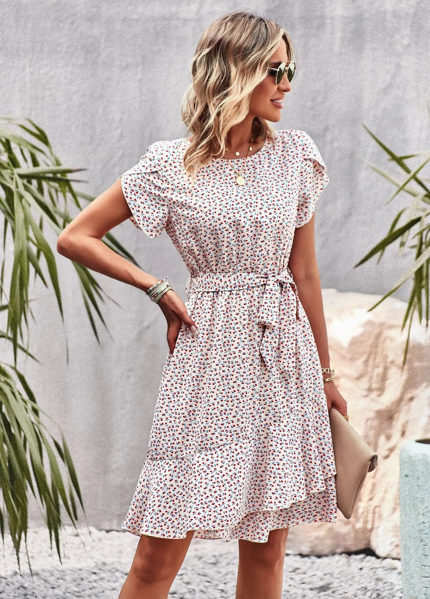 FloraFemme High Waist Pleated Dress