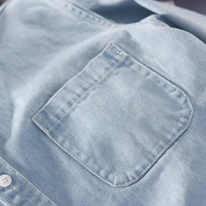 Light Blue & Black Denim Shirt – Men’s Fashion