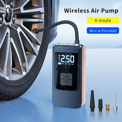 Wireless Digital Tire Inflator – Portable Air Compressor for Car & Bike