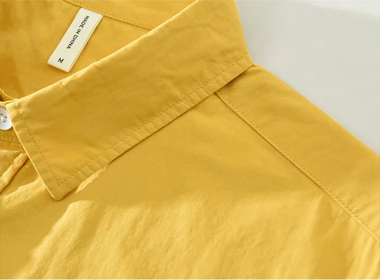 2025 Men’s Casual Cotton Shirt – Solid Color