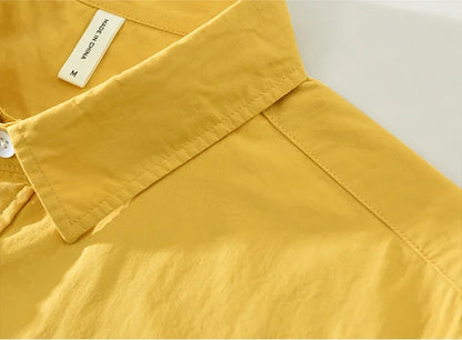 2025 Men’s Casual Cotton Shirt – Solid Color