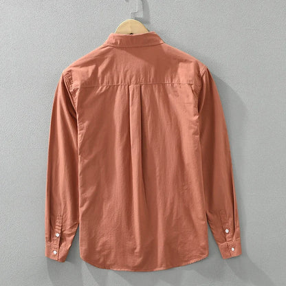 2025 Men’s Casual Cotton Shirt – Solid Color