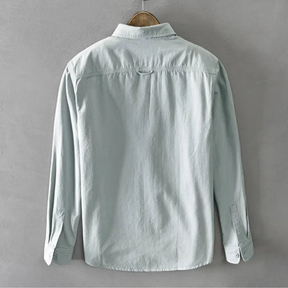 Men’s Streetwear Cotton Shirt – Button-Up & Pocketed