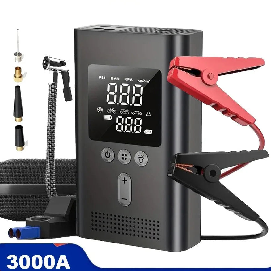 4000A Portable Car Jump Starter with 150PSI Tire Inflator & Built-In Air Compressor