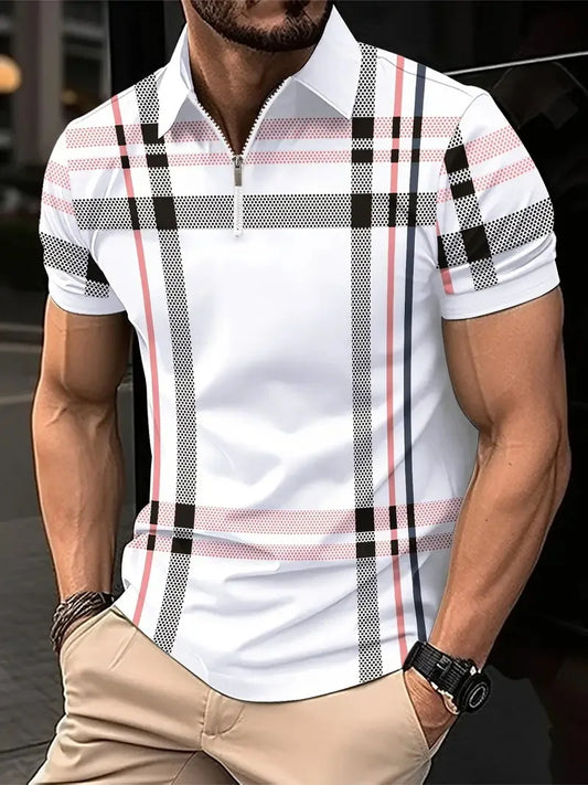 Streetwear Zipper Polo Shirt