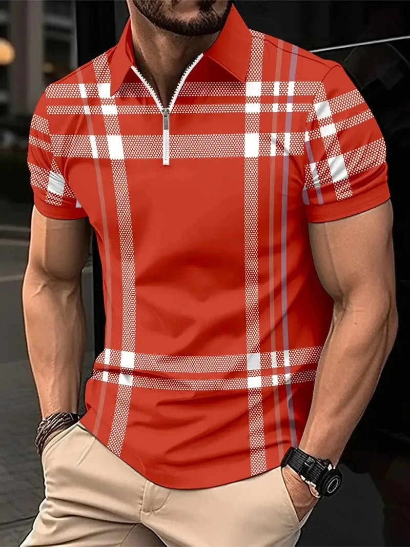 Streetwear Zipper Polo Shirt