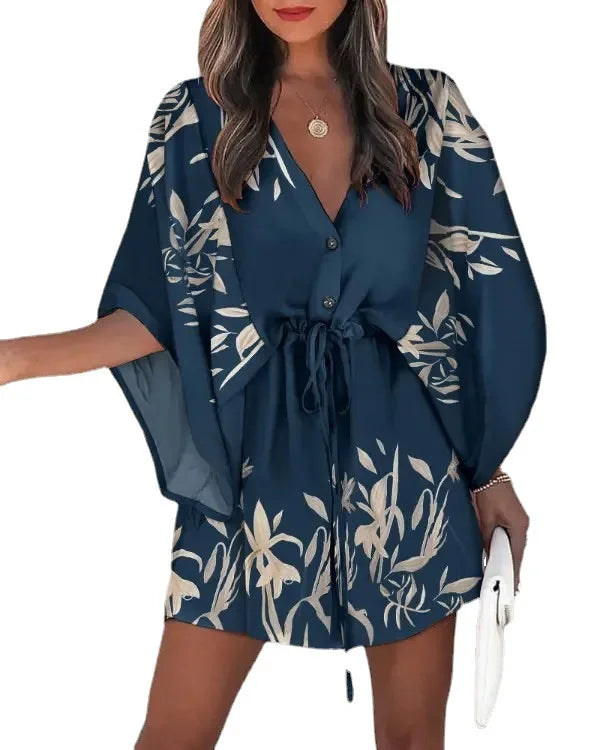 Boho Floral V-Neck Summer Dress