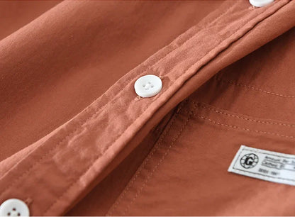 2025 Men’s Casual Cotton Shirt – Solid Color