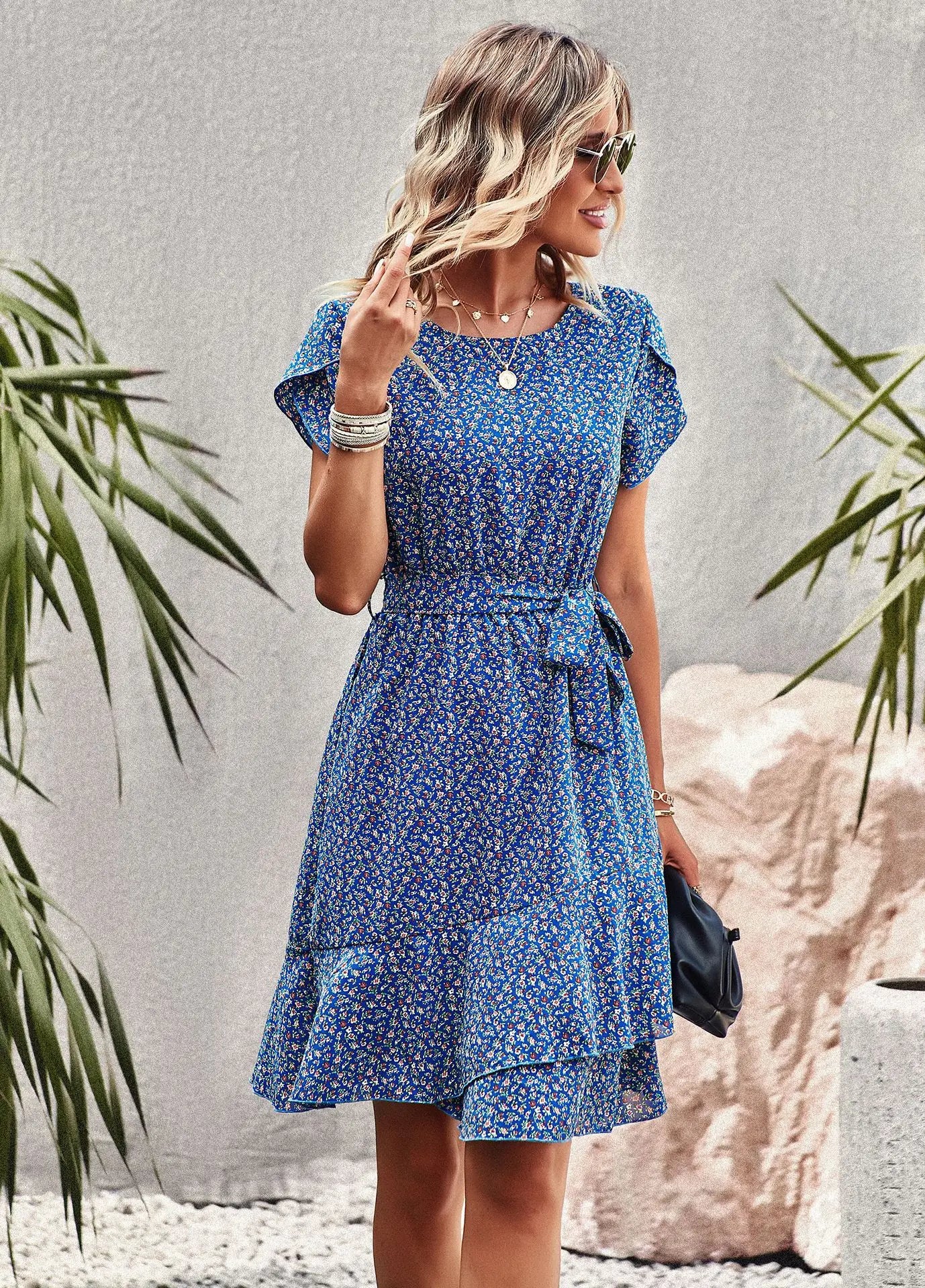 FloraFemme High Waist Pleated Dress