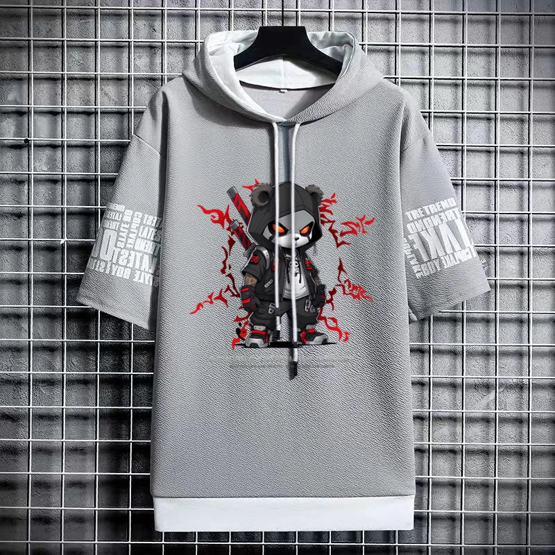 Street Style Short Sleeve Hoodie