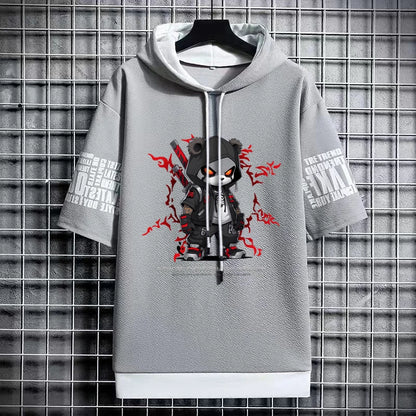 Street Style Short Sleeve Hoodie