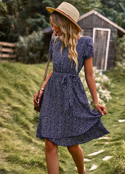 FloraFemme High Waist Pleated Dress