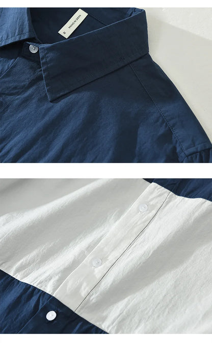Contrasting Color Shirt – Long Sleeve Casual Fit