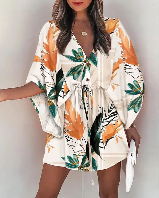 Boho Floral V-Neck Summer Dress