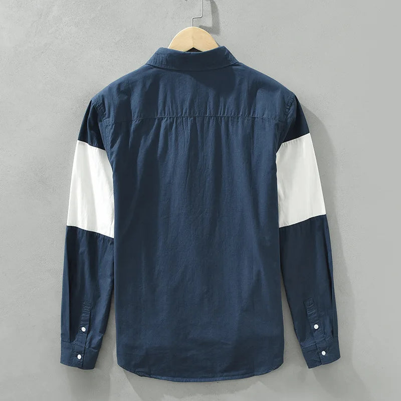 Contrasting Color Shirt – Long Sleeve Casual Fit