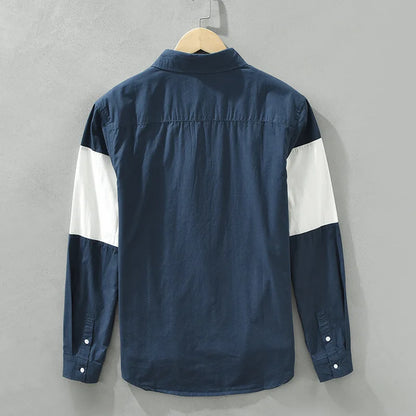 Contrasting Color Shirt – Long Sleeve Casual Fit