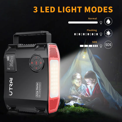 2000A 4-in-1 Portable Car Jump Starter with 150PSI Air Compressor, 16000mAh Battery Pack & Power Bank