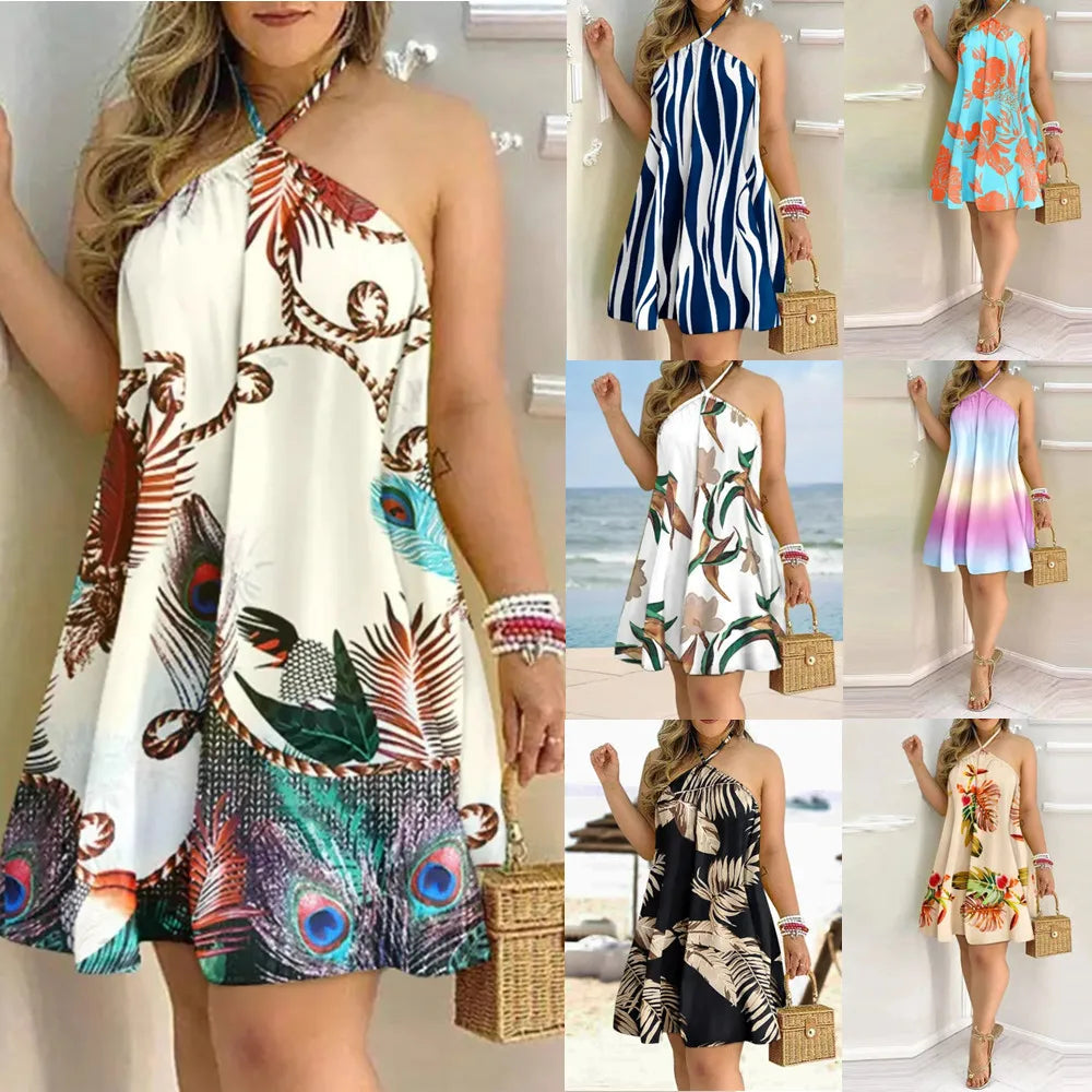 Vacation-Ready Tropical Print Dress