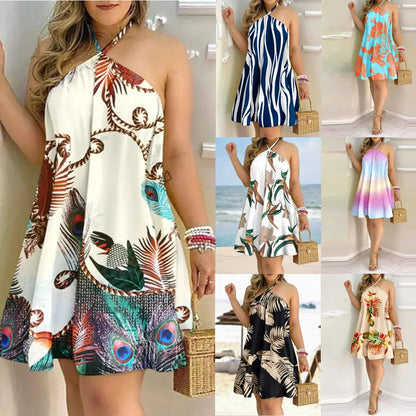 Vacation-Ready Tropical Print Dress