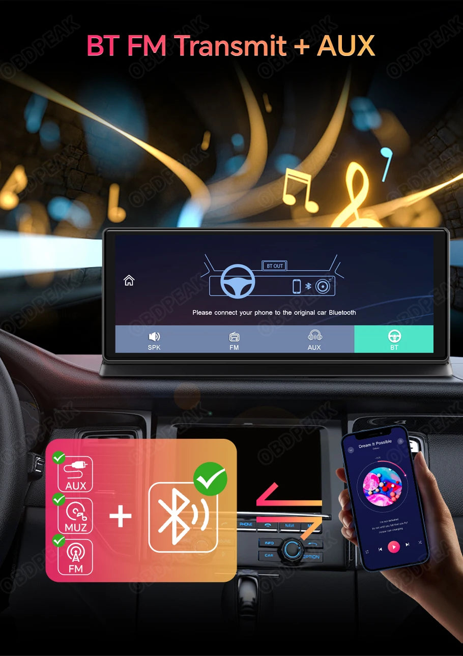 K2 Pro 11.3英寸车载流媒体行车记录仪 4K摄像头 无线Carplay 安卓自动AI屏 汽车智能行车记录仪 双镜头录像机 GPS导航仪表板