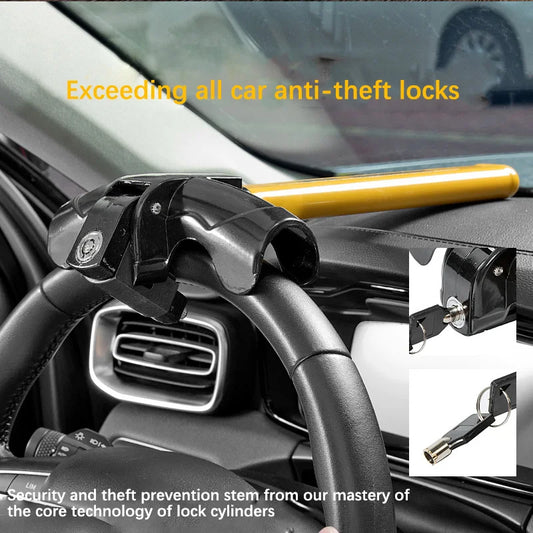 重型T形方向盘锁 – 通用型汽车防盗固定器