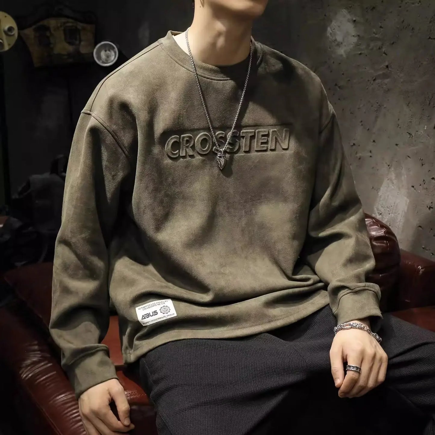 American 3D Steel Print Suede Hoodie