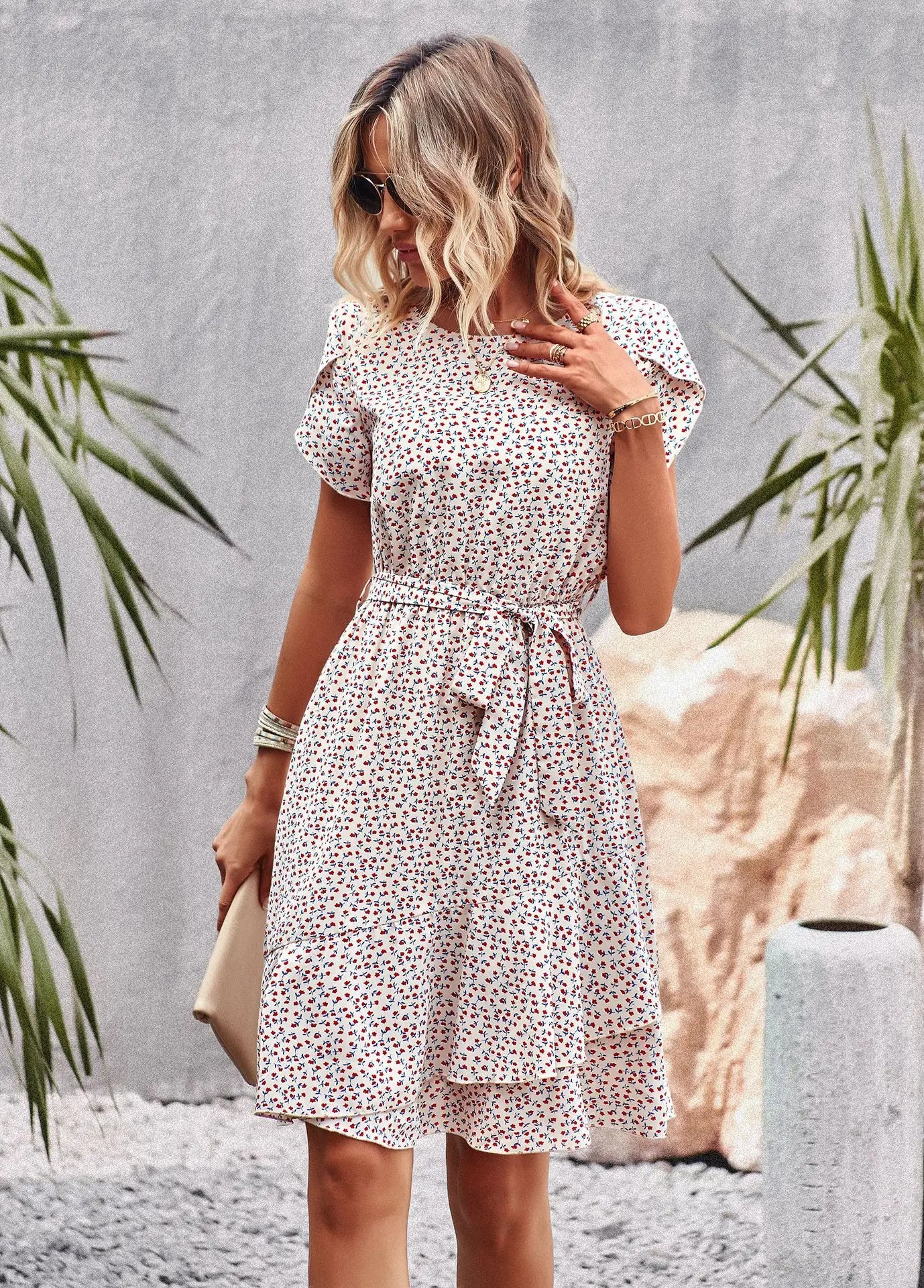 FloraFemme High Waist Pleated Dress