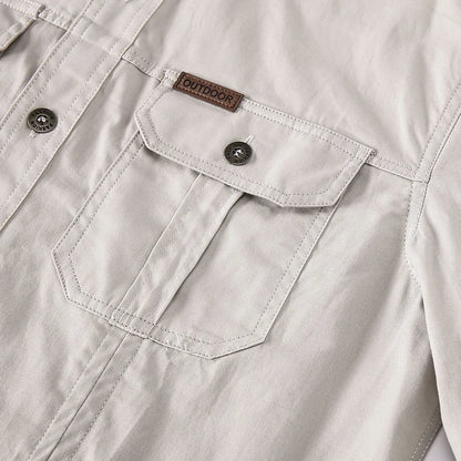 Casual Cotton Cargo Shirt – Long Sleeve