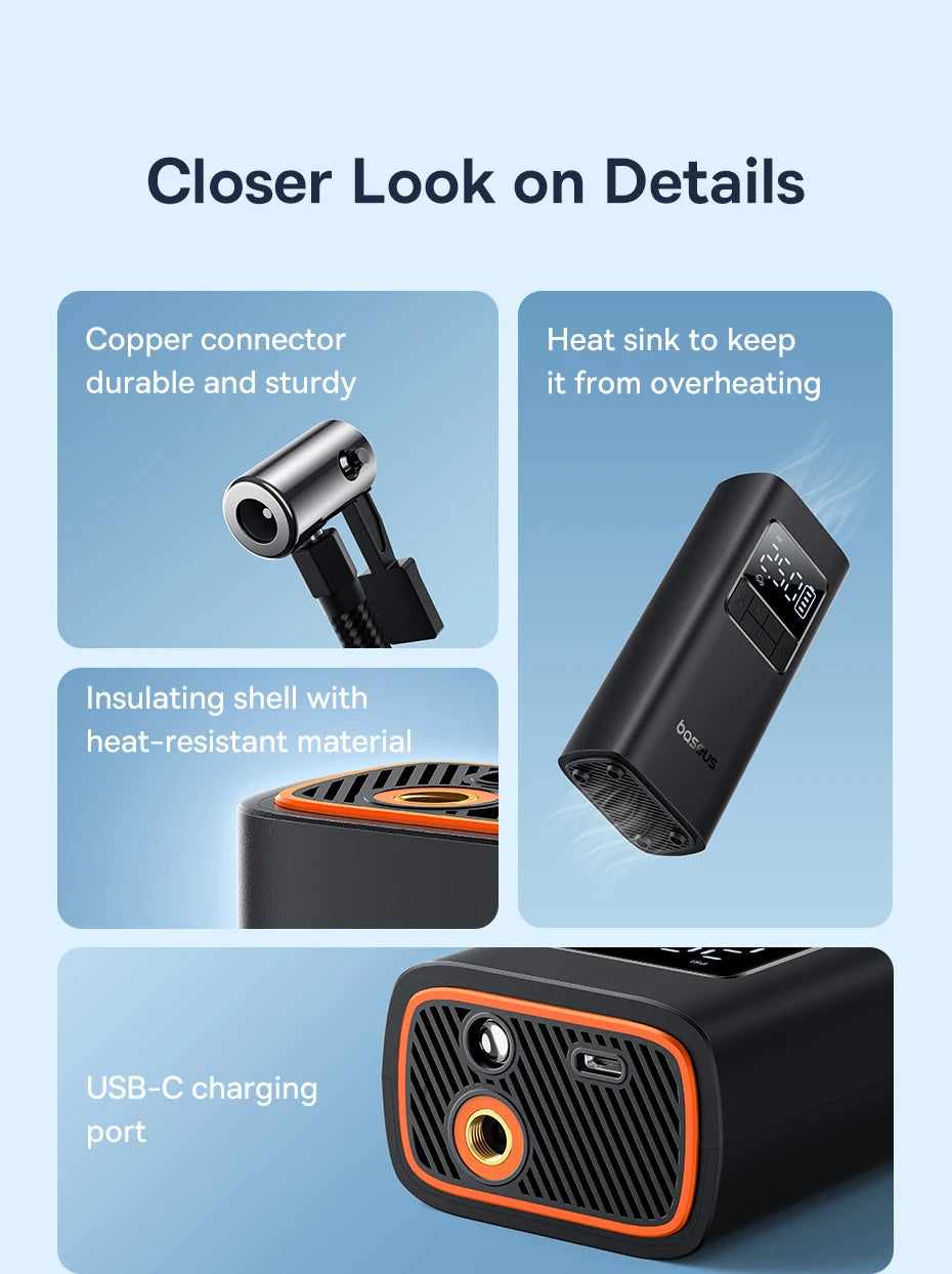 Wireless Digital Tire Inflator – Portable Smart Air Compressor for Car, Bike & Motorcycle
