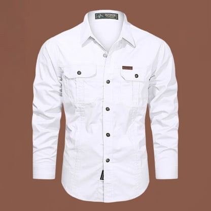 Casual Cotton Cargo Shirt – Long Sleeve