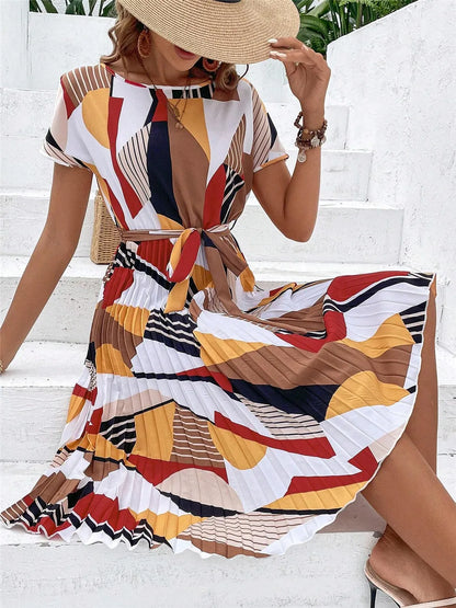 Chic Lace-Up Summer Dress