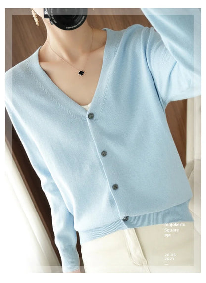 Cropped Cotton Knit Jacket