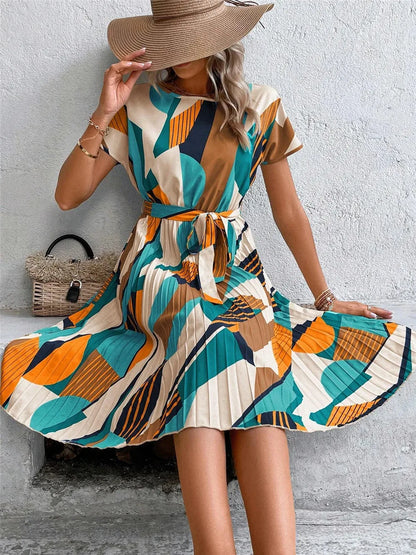 Chic Lace-Up Summer Dress