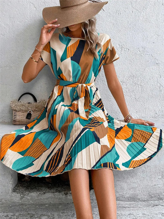 Chic Lace-Up Summer Dress
