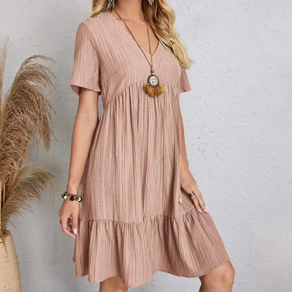 Flowy Peplum Ruffle Summer Dress