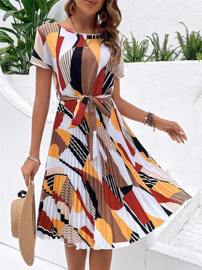 Chic Lace-Up Summer Dress