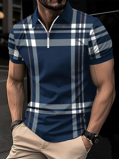 Streetwear Zipper Polo Shirt