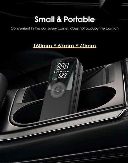 Rechargeable Portable 150 PSI Cordless Tire Inflator – Digital Air Compressor for Car & Bike