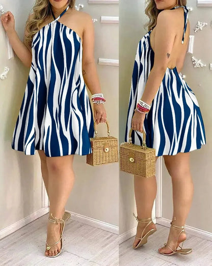 Vacation-Ready Tropical Print Dress