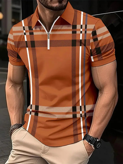 Streetwear Zipper Polo Shirt