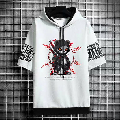 Street Style Short Sleeve Hoodie