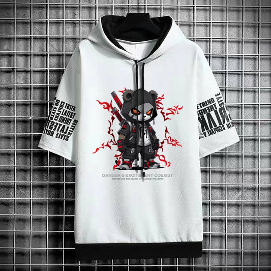 Street Style Short Sleeve Hoodie