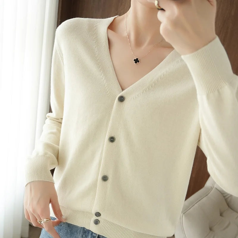 Cropped Cotton Knit Jacket